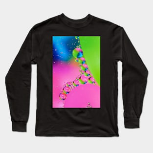 Colorful close up of oil drops in water Long Sleeve T-Shirt